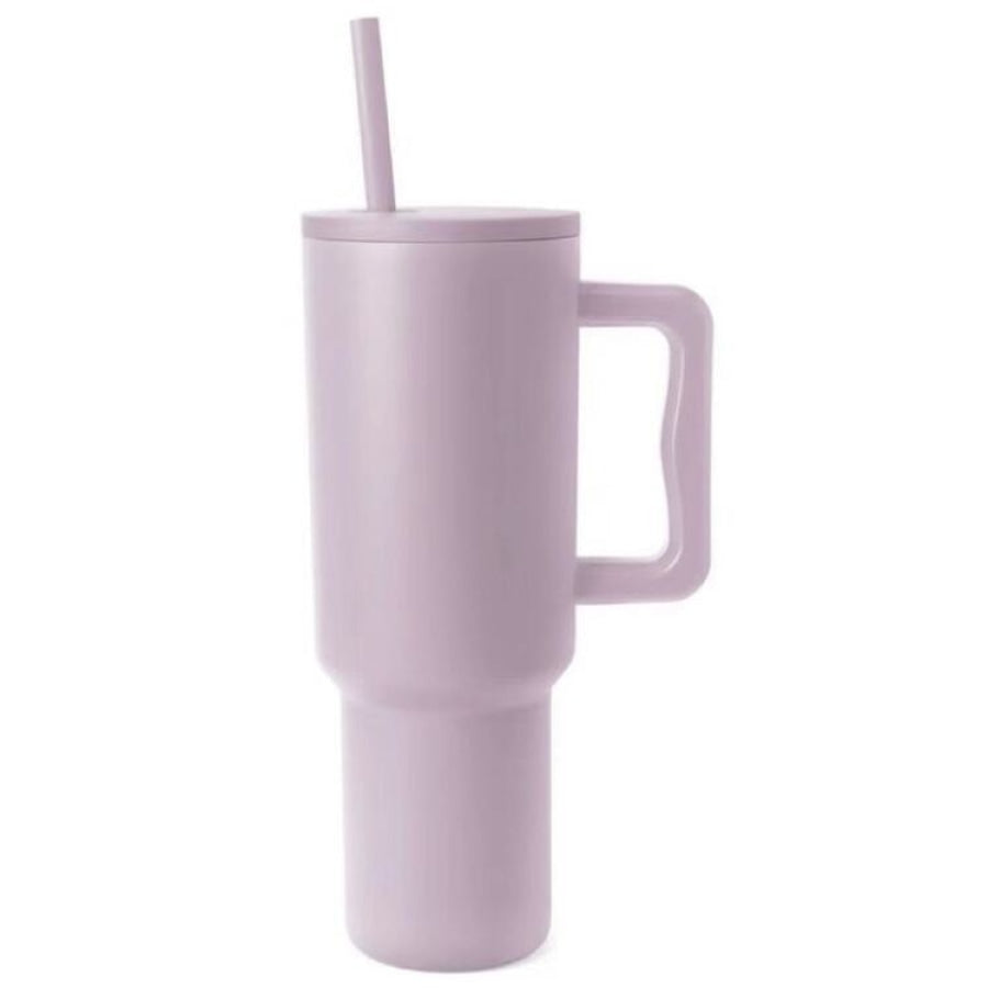 Monochromatic Stainless Steel Tumbler with Matching Straw Lavender / One Size Drinkware