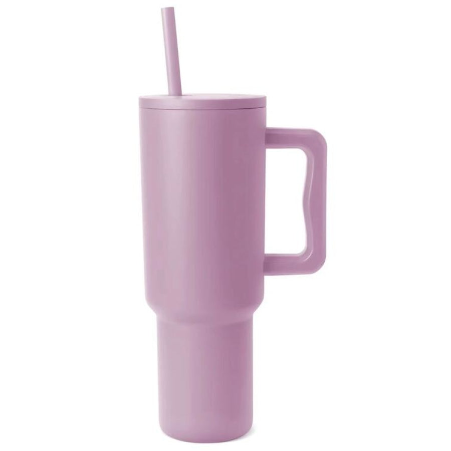 Monochromatic Stainless Steel Tumbler with Matching Straw Lilac / One Size Drinkware