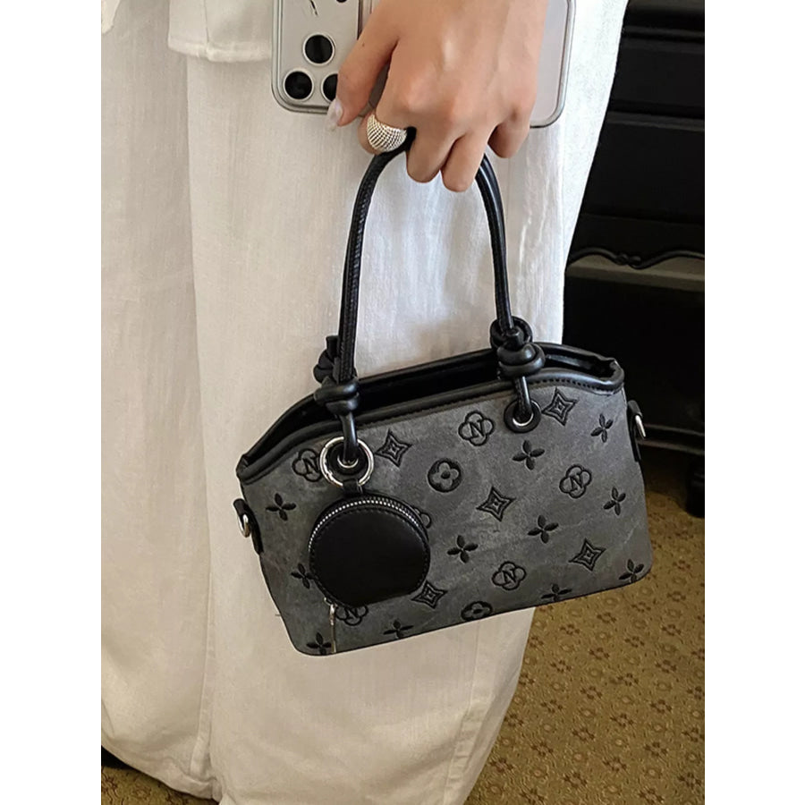 Monogram Pattern Crossbody Bag with Detachable Coin Purse Apparel and Accessories
