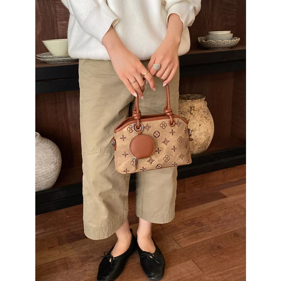 Monogram Pattern Crossbody Bag with Detachable Coin Purse Apparel and Accessories