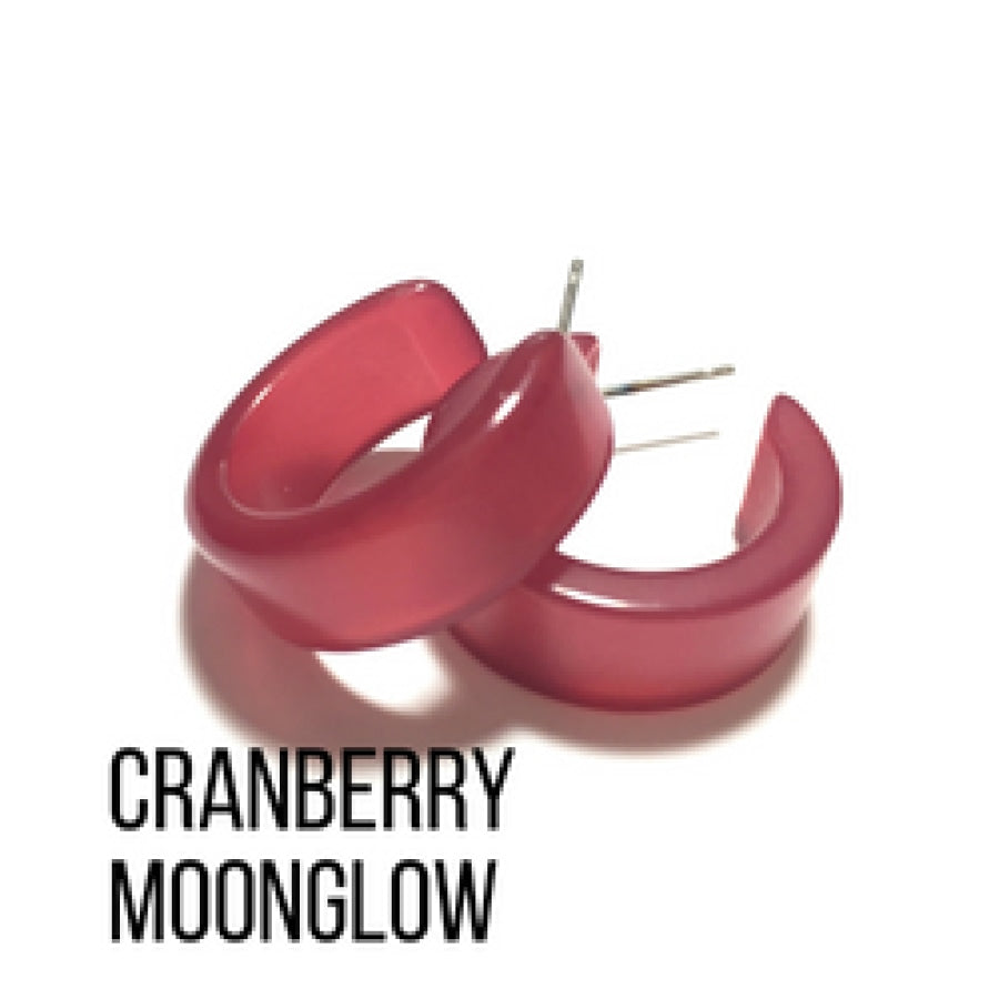 Moonglow Clara Hoop Earrings Cranberry MG Wide Classic Hoops