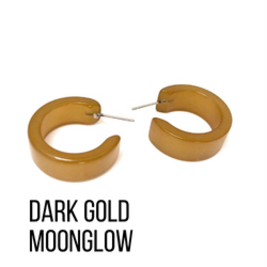 Moonglow Clara Hoop Earrings Dark Gold MG Wide Classic Hoops
