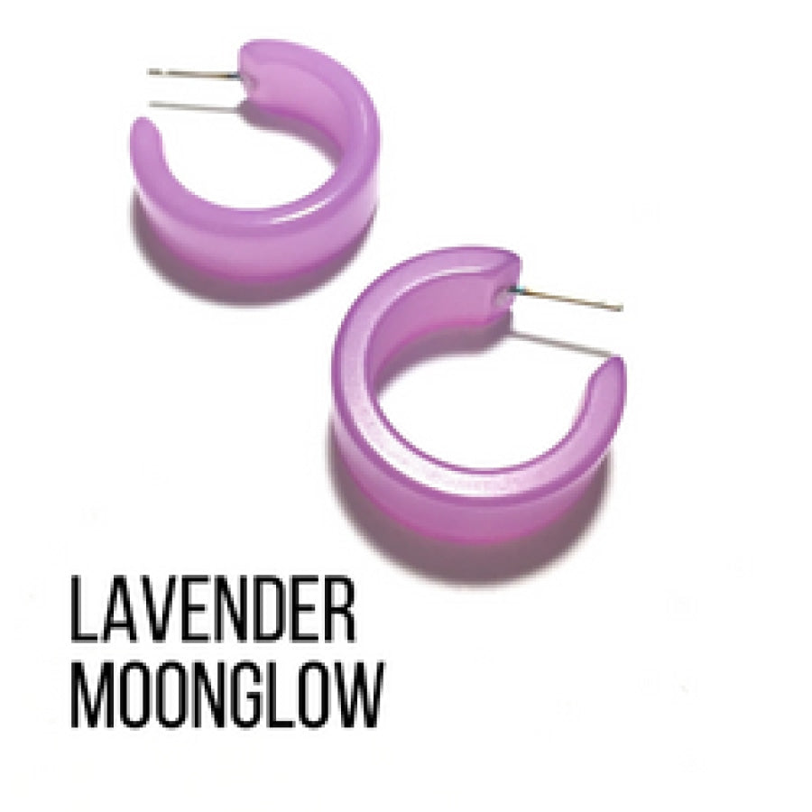 Moonglow Clara Hoop Earrings Lavender MG Wide Classic Hoops