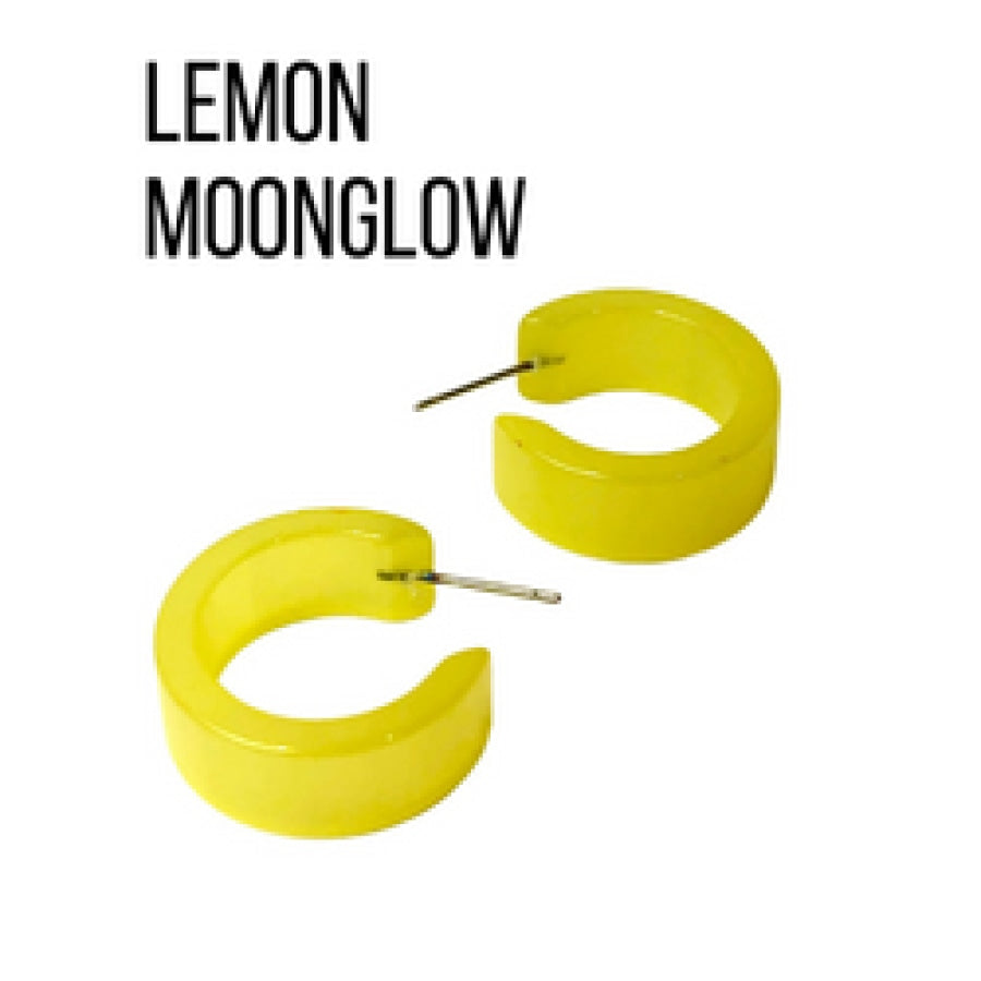 Moonglow Clara Hoop Earrings Lemon MG Wide Classic Hoops