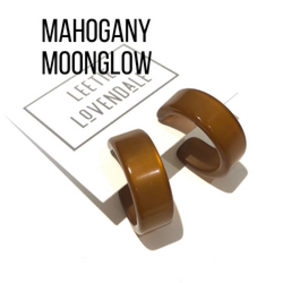 Moonglow Clara Hoop Earrings Mahogany MG Wide Classic Hoops