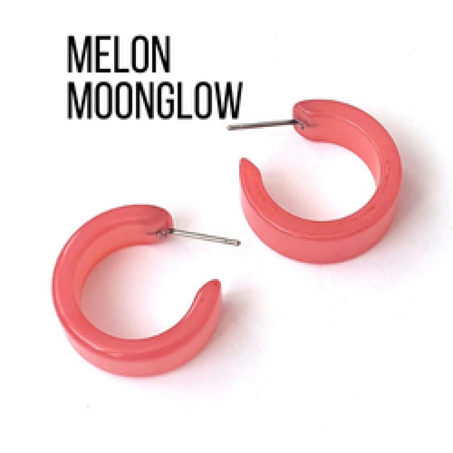 Moonglow Clara Hoop Earrings Melon MG Wide Classic Hoops