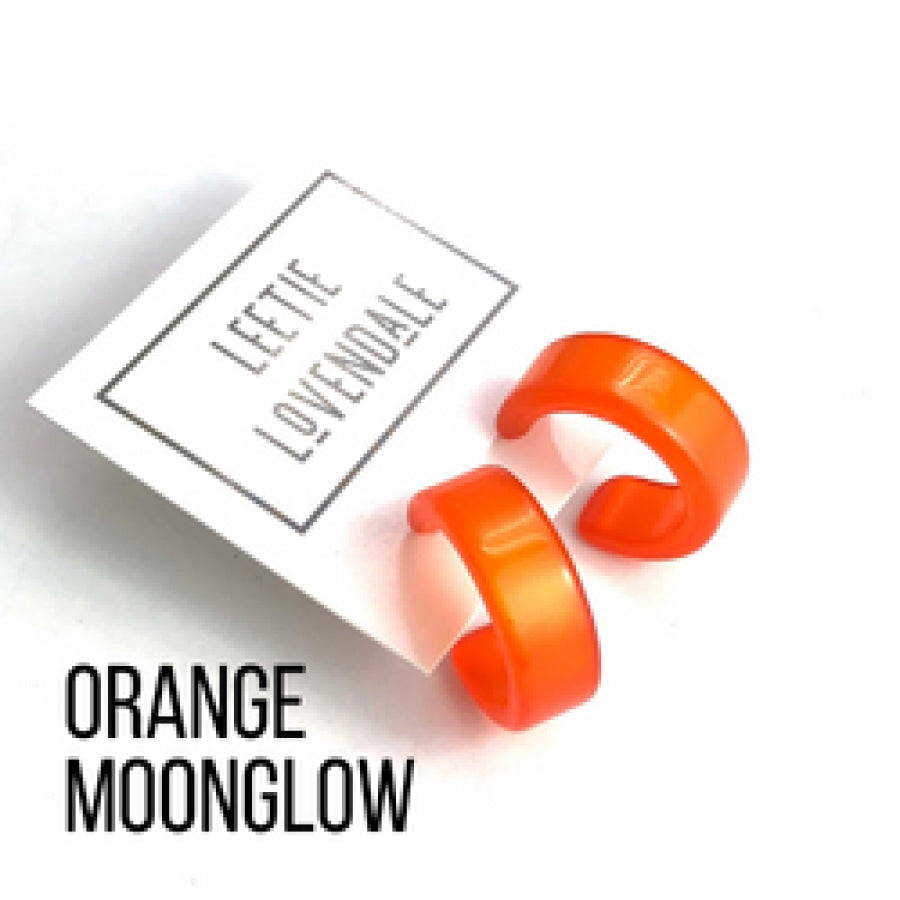 Moonglow Clara Hoop Earrings Orange MG Wide Classic Hoops
