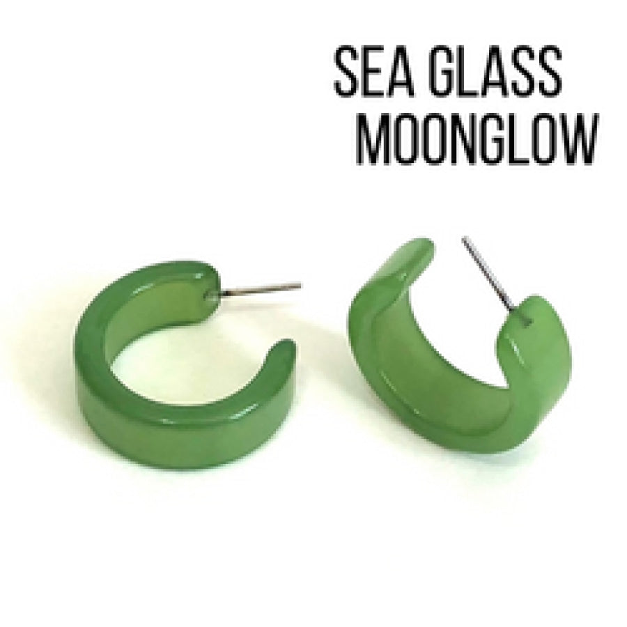Moonglow Clara Hoop Earrings Sea Glass MG Wide Classic Hoops