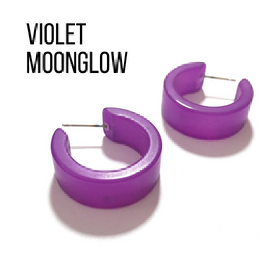 Moonglow Clara Hoop Earrings Violet MG Wide Classic Hoops