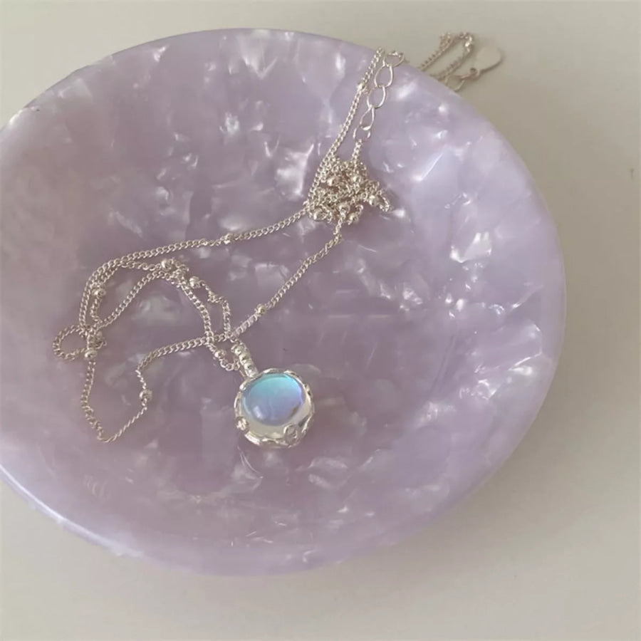 Moonstone 925 Sterling Silver Necklace Silver / One Size Apparel and Accessories