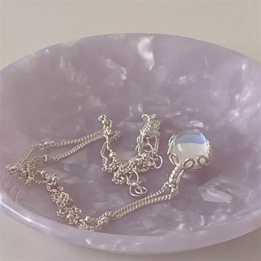 Moonstone 925 Sterling Silver Necklace Silver / One Size Apparel and Accessories
