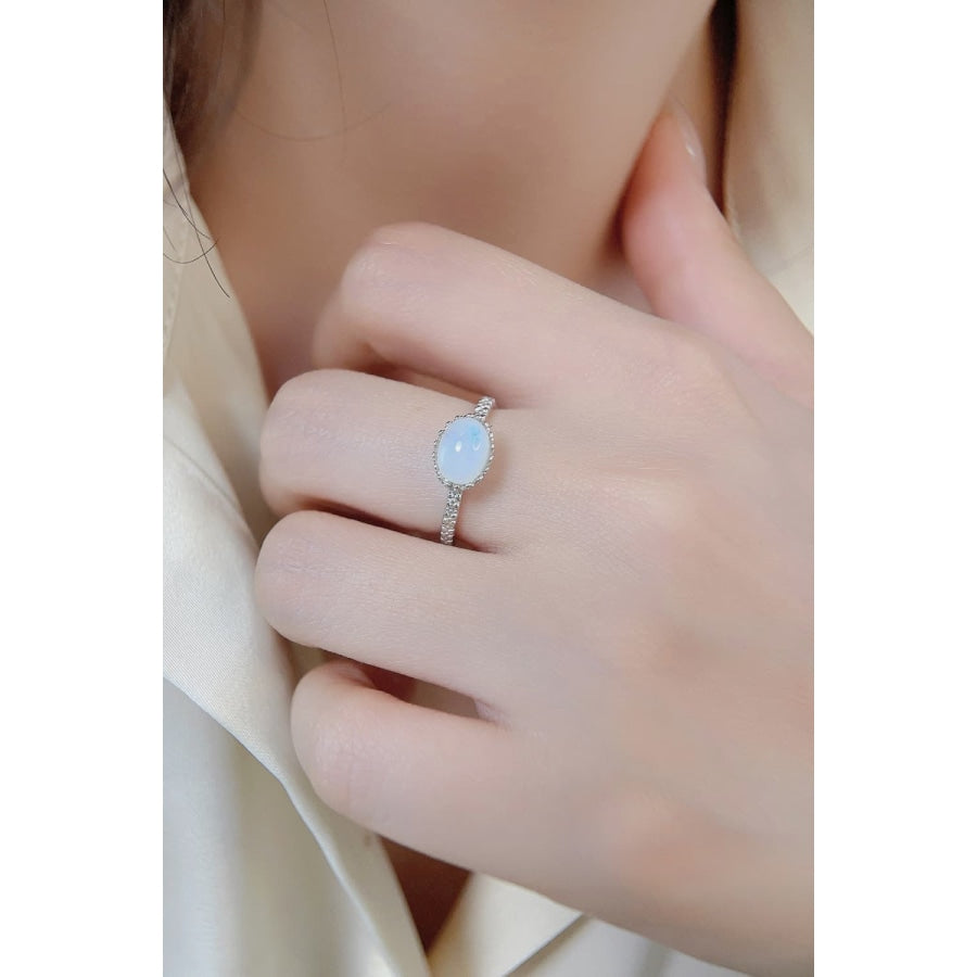 Moonstone 925 Sterling Silver Ring Silver / 6