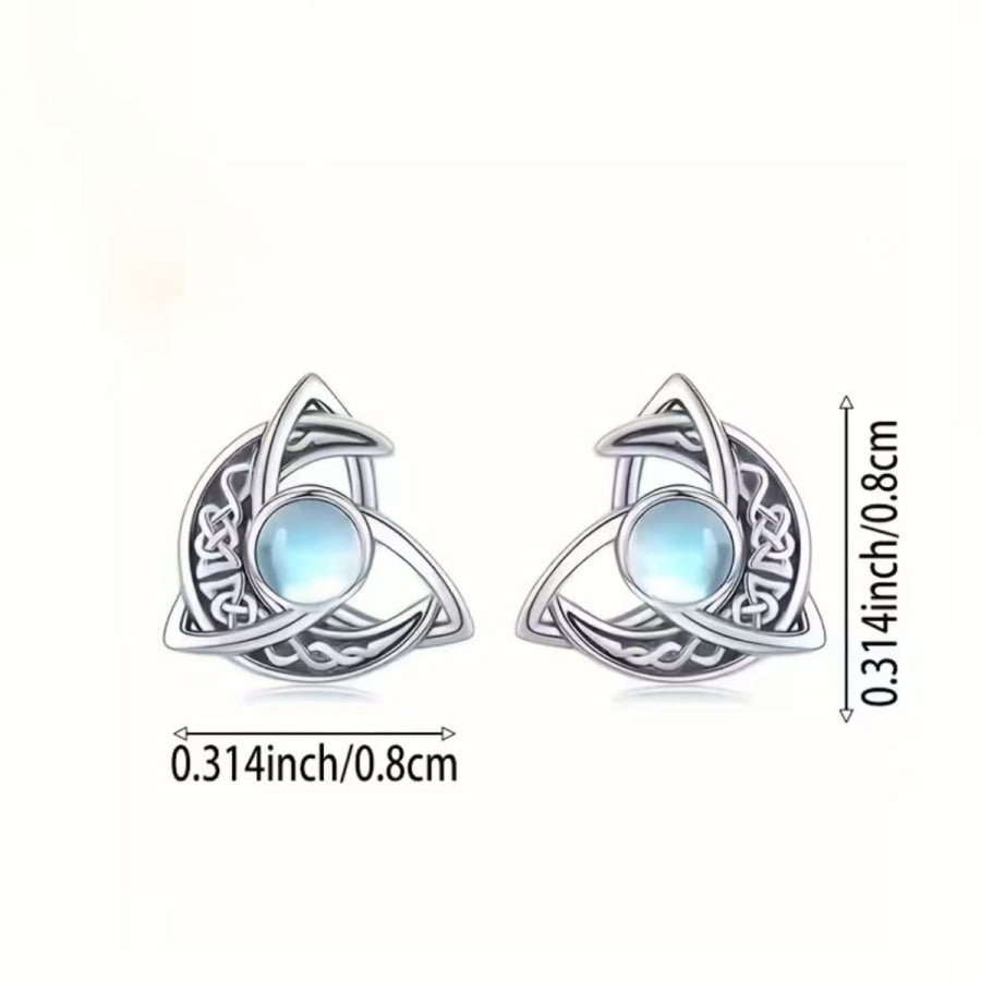 Moonstone Stud Earrings Silver / One Size Apparel and Accessories