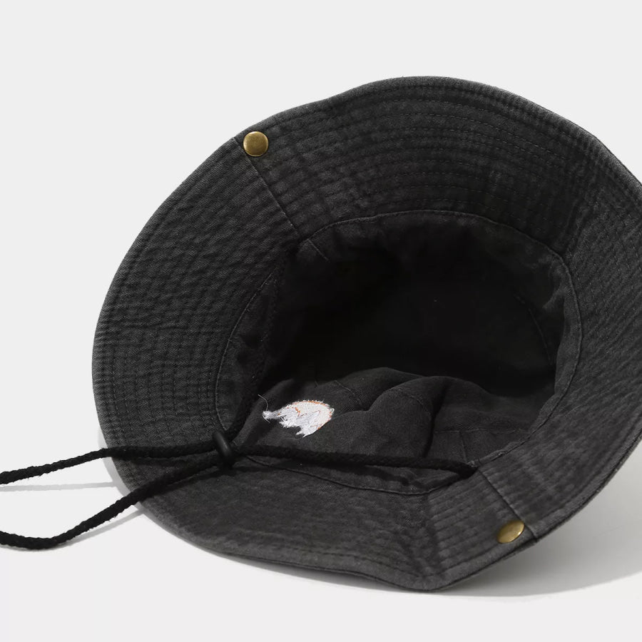 Mountain Embroidery Bucket Hat Black / One Size Apparel and Accessories