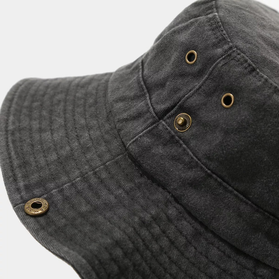 Mountain Embroidery Bucket Hat Black / One Size Apparel and Accessories