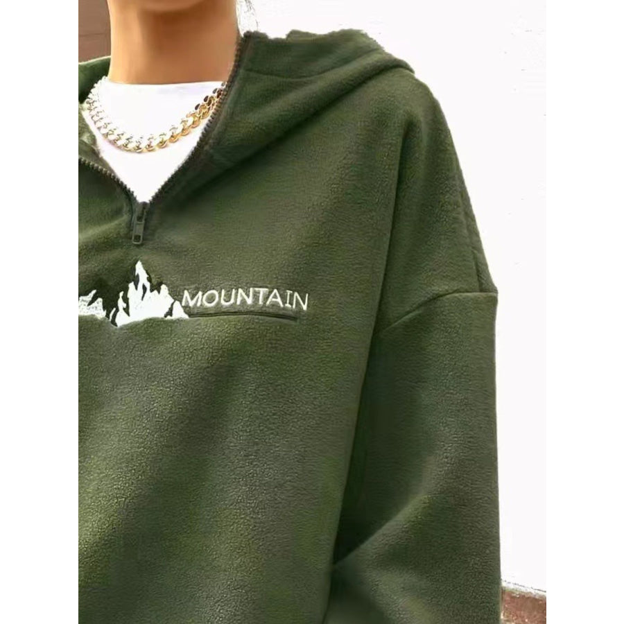 Mountain Quarter Zip Long Sleeve Hoodie Apparel and Accessories