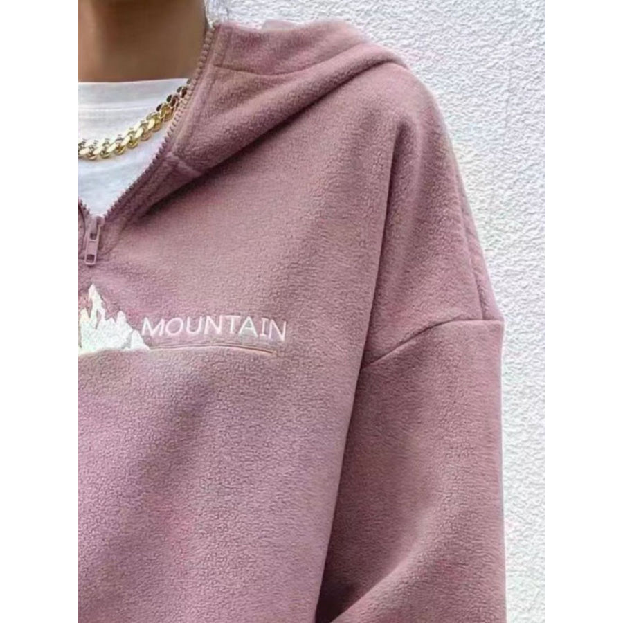 Mountain Quarter Zip Long Sleeve Hoodie Apparel and Accessories