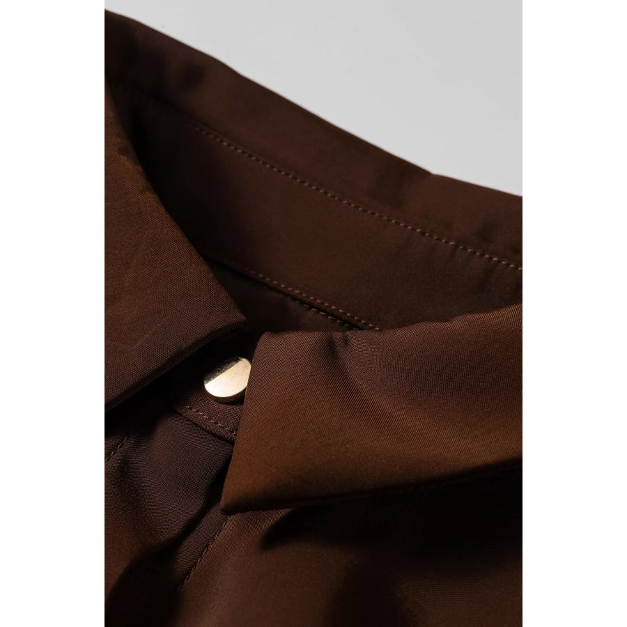 Multi Button Decoration Tab Long Sleeve Casual Shirt Apparel and Accessories