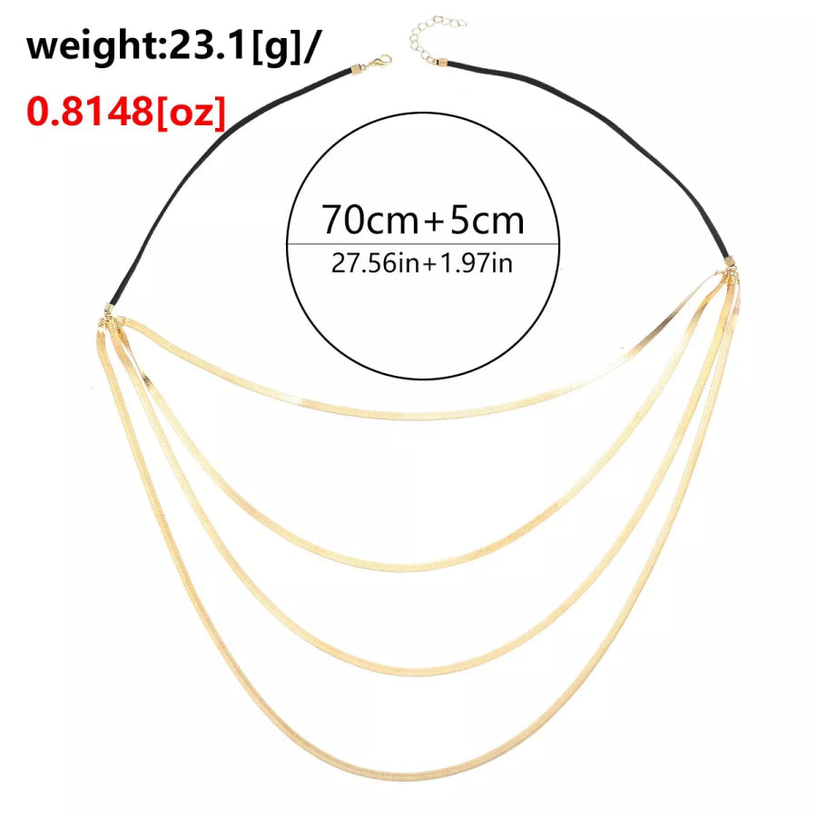 Multi-Layered Snake Chain Necklace Gold / onesize Apparel and Accessories