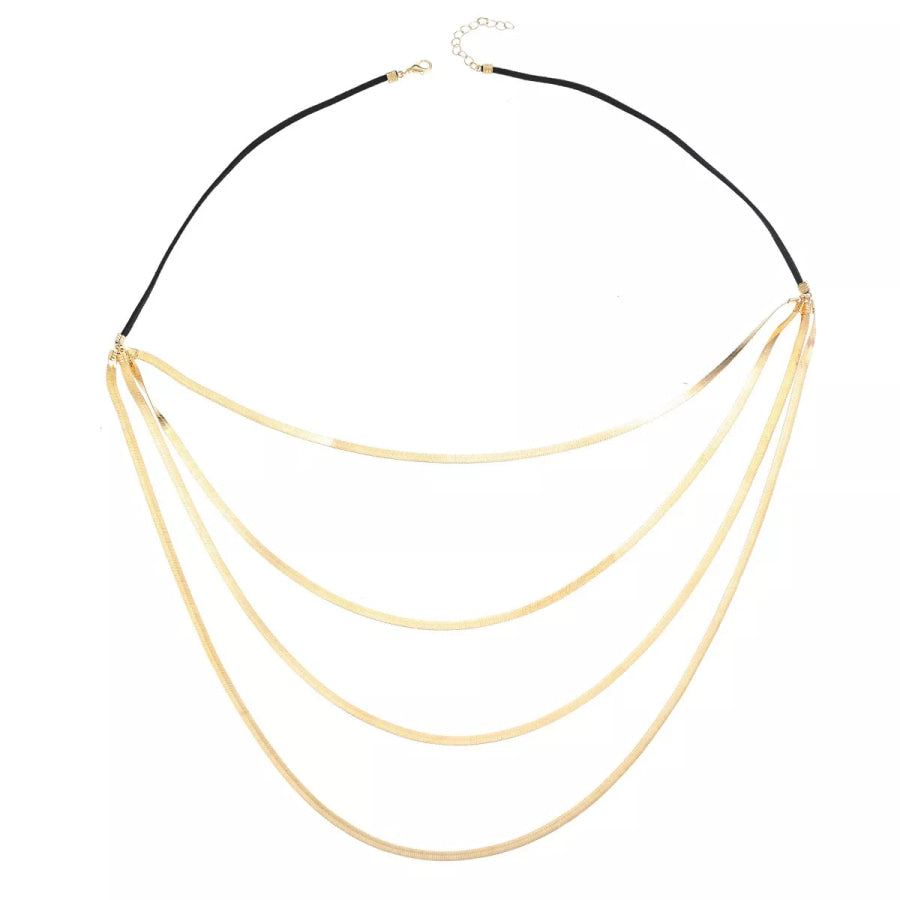 Multi-Layered Snake Chain Necklace Gold / onesize Apparel and Accessories