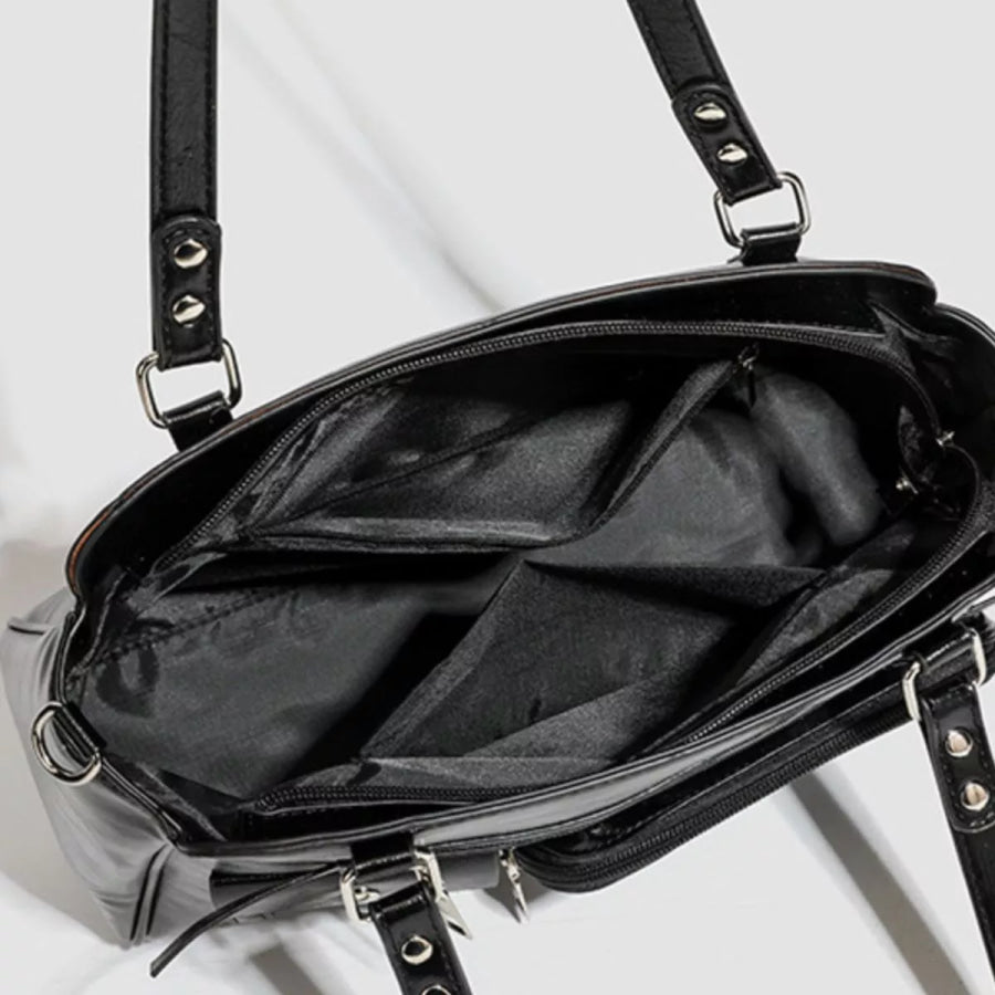 Multi-Pocket Clear Window Shoulder Bag Black / onesize Apparel and Accessories