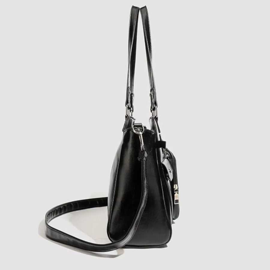 Multi-Pocket Clear Window Shoulder Bag Black / onesize Apparel and Accessories