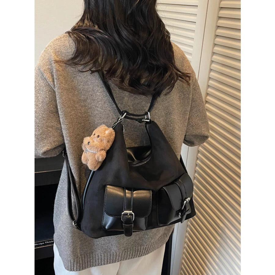 Multi-Pocket Convertible Bag Black / One Size Apparel and Accessories