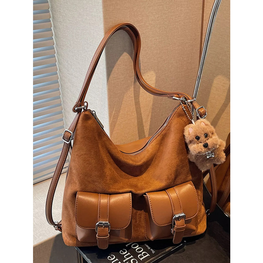 Multi-Pocket Convertible Bag Brown / One Size Apparel and Accessories