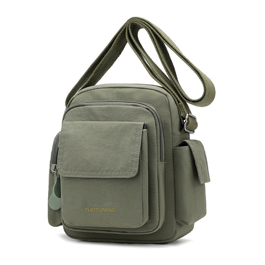 Multi-Pocket Lightweight Nylon Crossbody Bag Apparel and Accessories