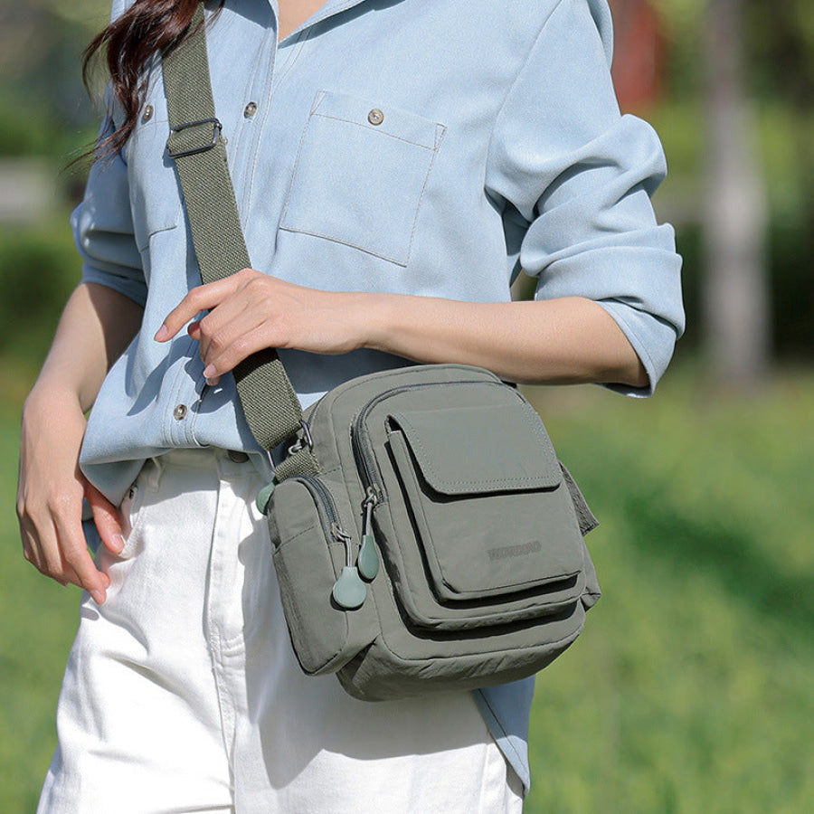 Multi-Pocket Lightweight Nylon Crossbody Bag Apparel and Accessories