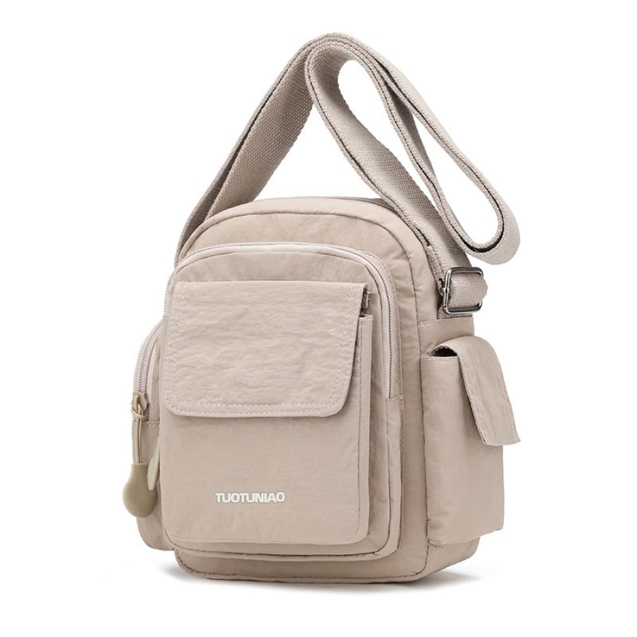 Multi-Pocket Lightweight Nylon Crossbody Bag Apparel and Accessories