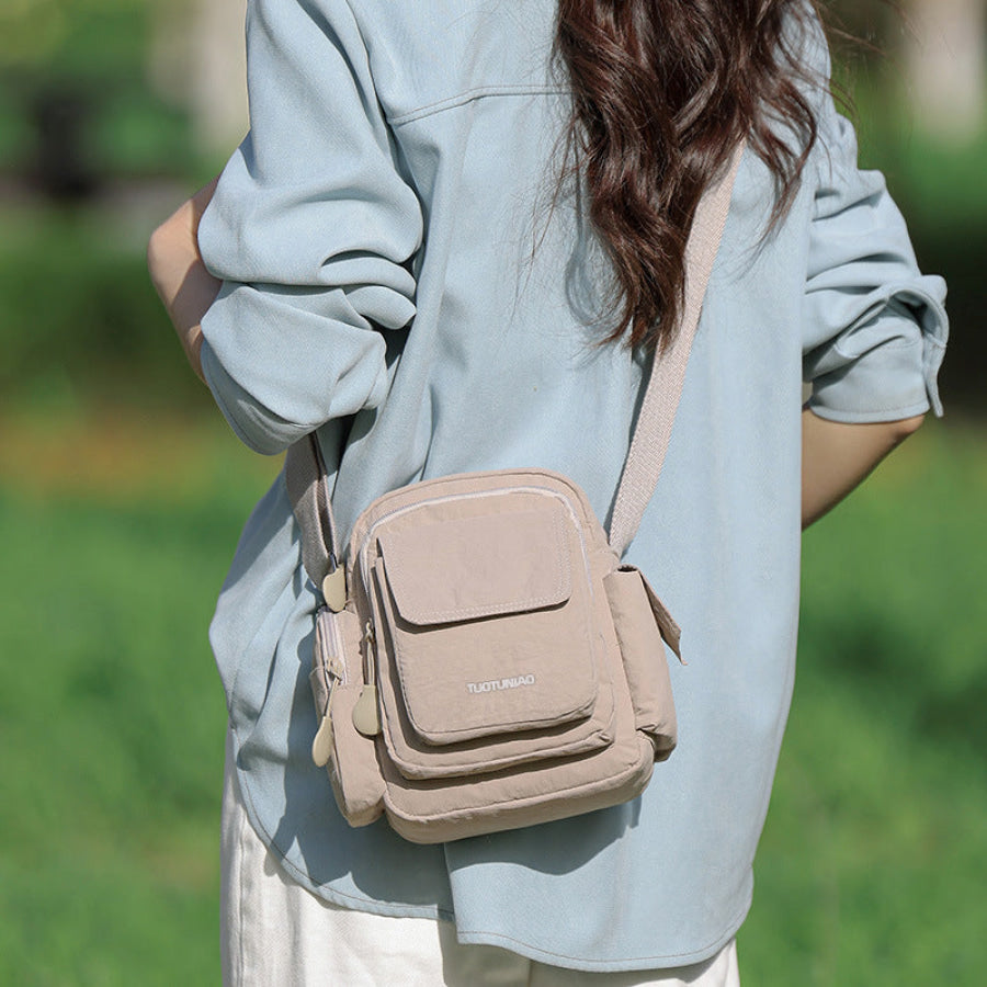 Multi-Pocket Lightweight Nylon Crossbody Bag Apparel and Accessories