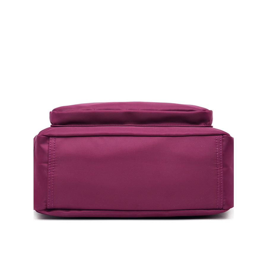 Multi-Pocket Lightweight Nylon Crossbody Bag Red-Violet / One Size Apparel and Accessories