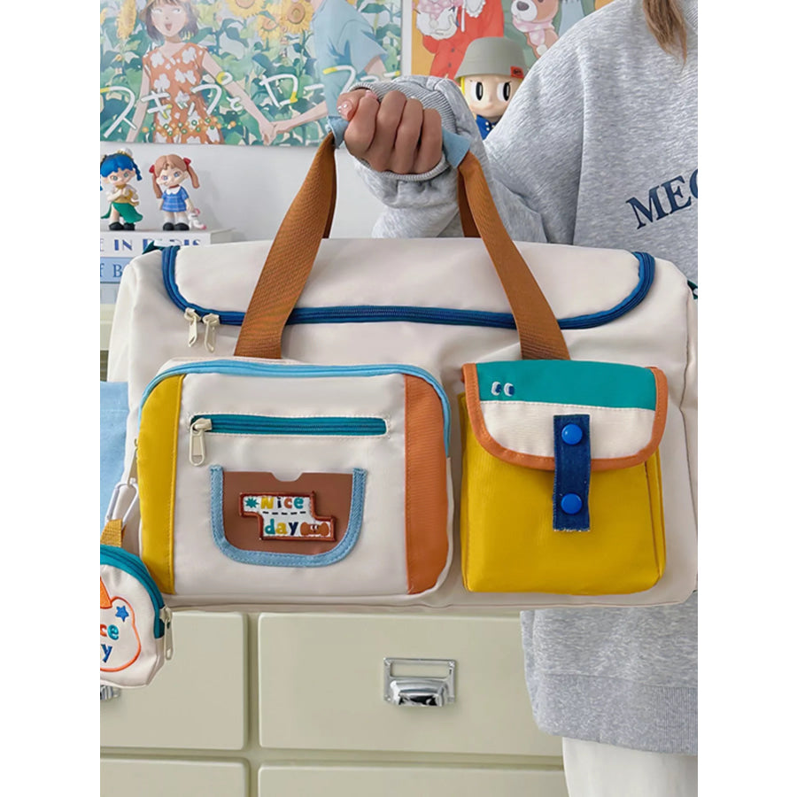 Multi-Pocket Nylon Duffel Bag Off-white / onesize Apparel and Accessories