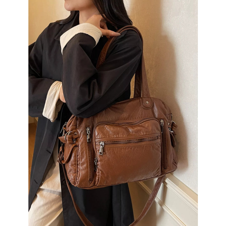 Multi Pocket Shoulder Bag Brown / onesize Apparel and Accessories