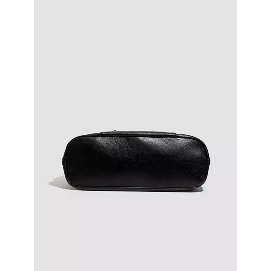 Multi-Pocket Zippered Shoulder Bag Black / onesize