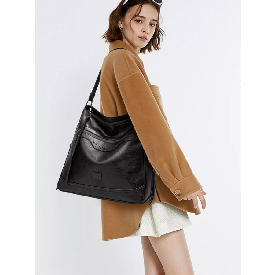 Multi-Pockets Leather Handbag Apparel and Accessories