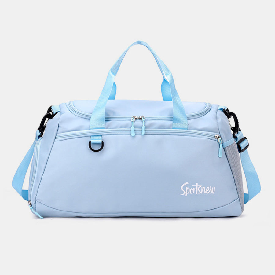 Multi Pockets Nylon Travel Bag Pastel Blue / One Size Apparel and Accessories