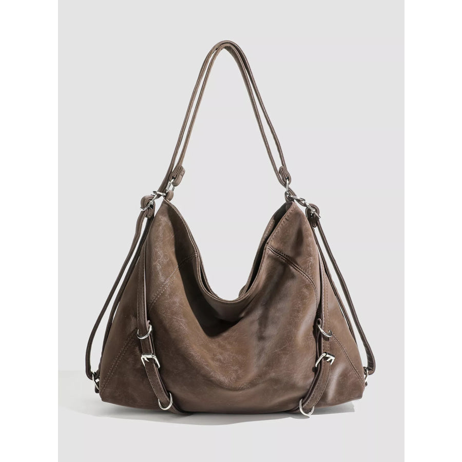 Multi-Way Convertible Hobo Handbag Brown / One Size