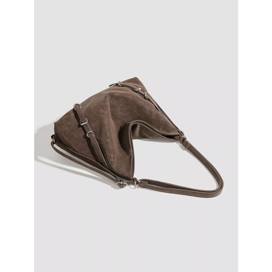 Multi-Way Convertible Hobo Handbag Brown / One Size