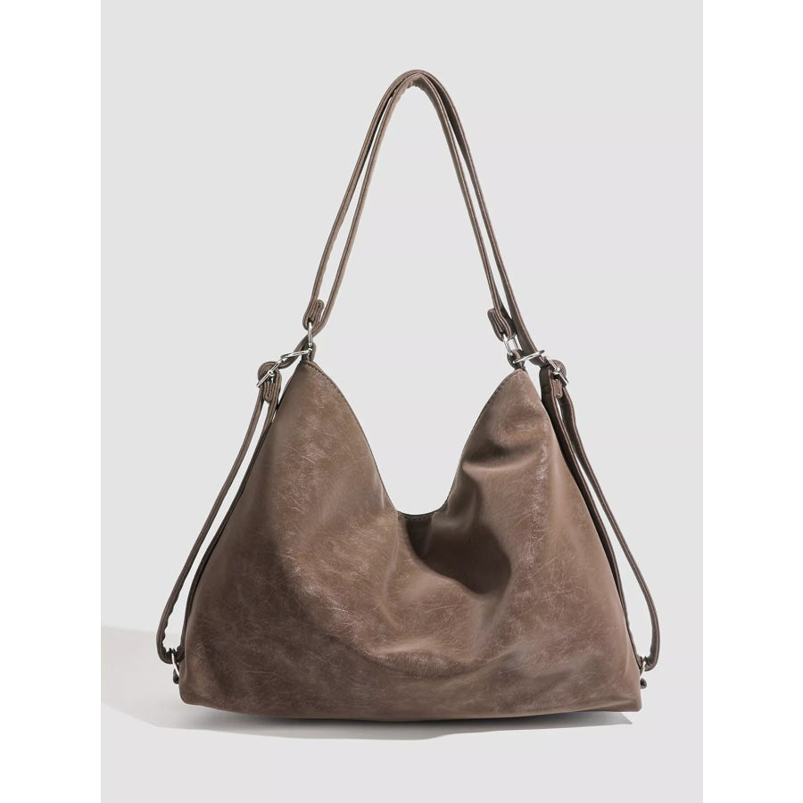 Multi-Way Convertible Hobo Handbag Brown / One Size