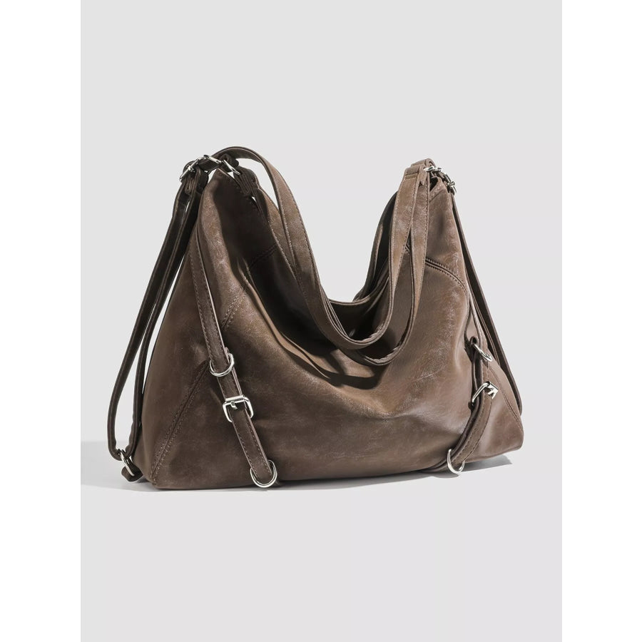 Multi-Way Convertible Hobo Handbag Brown / One Size