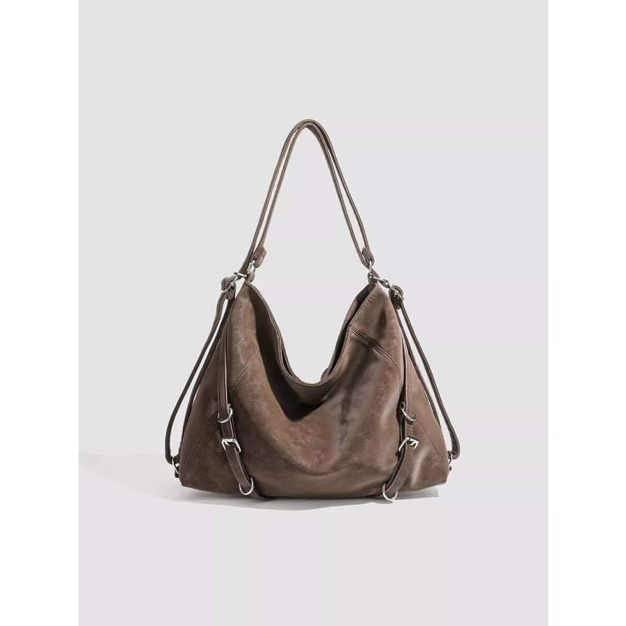 Multi-Way Convertible Hobo Handbag Brown / One Size