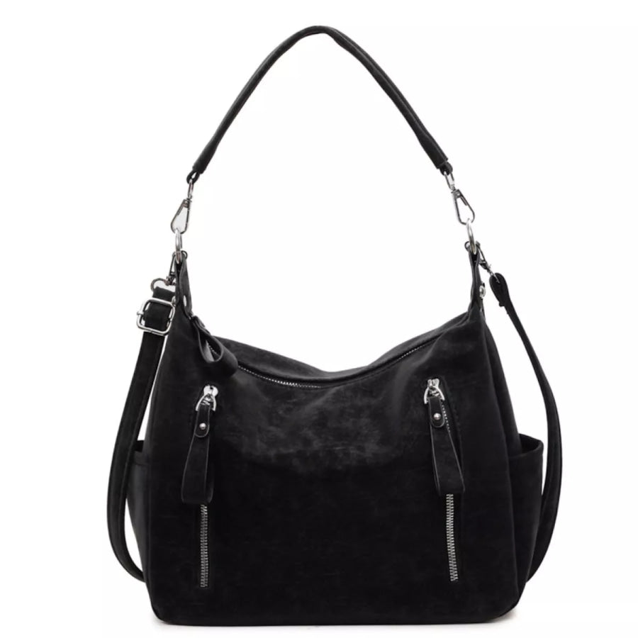 Multi-Zipper Casual Shoulder Bag Black / onesize Apparel and Accessories