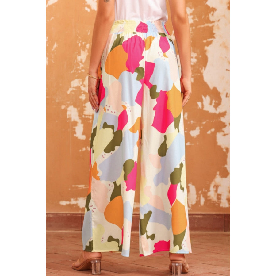 Multicolored High Waist Wide Leg Pants