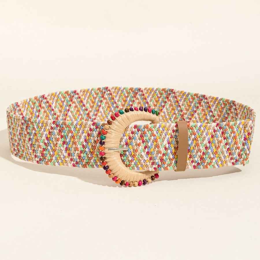 Multicolored Polypropylene Bead Buckle Belt Multicolor / One Size Apparel and Accessories