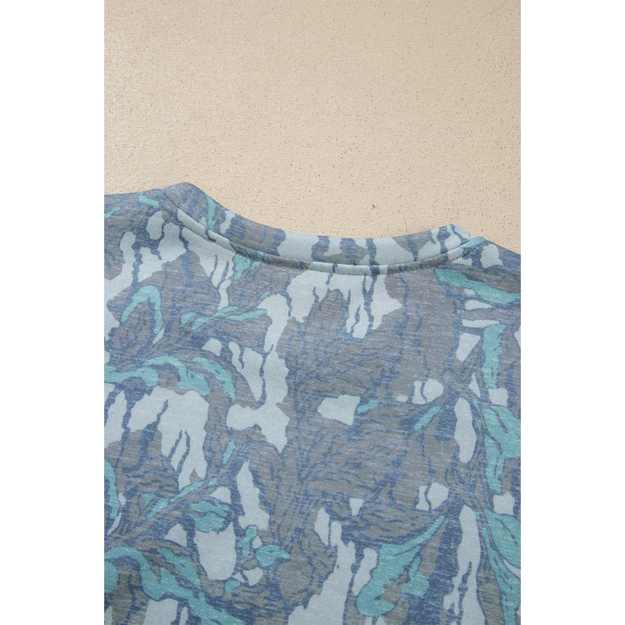 Multicolour Abstract Botanical Print Top and Drawstring Pants Set Apparel and Accessories