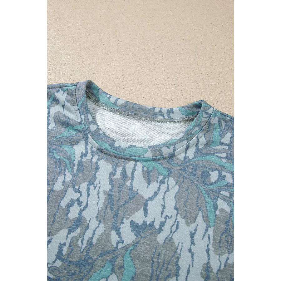 Multicolour Abstract Botanical Print Top and Drawstring Pants Set Apparel and Accessories