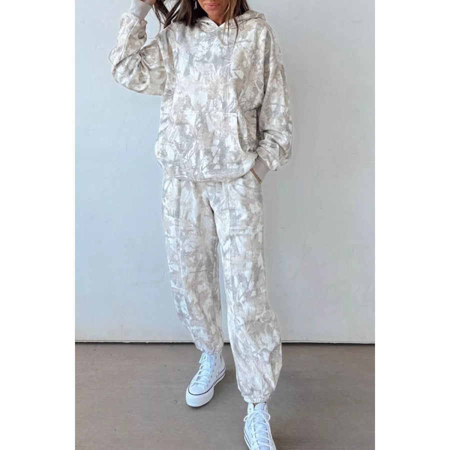 Multicolour Abstract Print Long Sleeve Elastic Waist Pant Set Apparel and Accessories