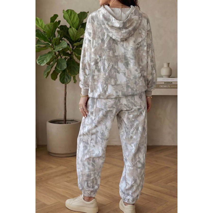 Multicolour Abstract Print Long Sleeve Elastic Waist Pant Set Apparel and Accessories